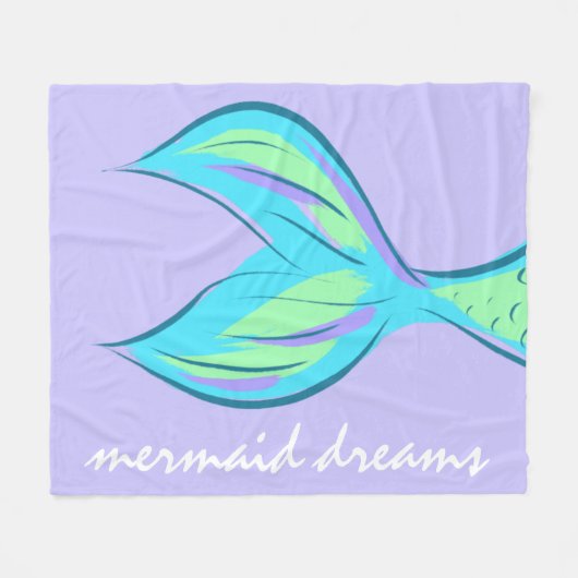 Mermaid Dreams Fleece Blanket (Vorderseite (Horizontal))