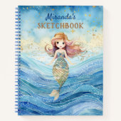 Mermaid Dreams for girls Sketchbook Notizblock (Vorderseite)