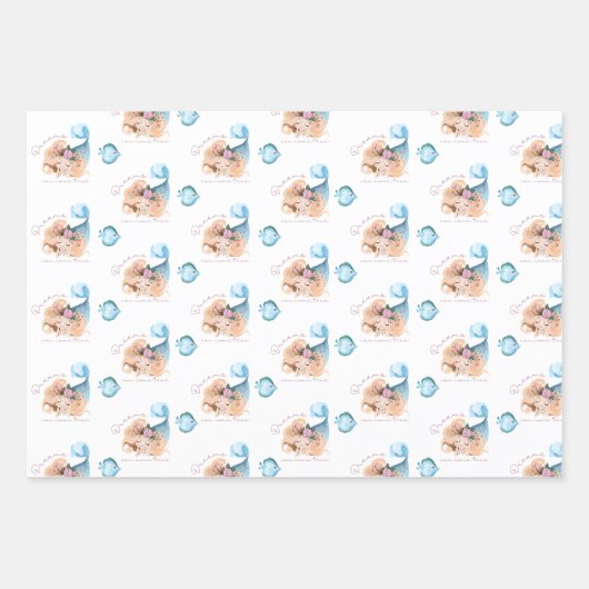 Mermaid Dreams kann wahres Wrapping Paper Set werd Geschenkpapier Set (Vorderseite)