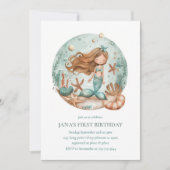 Mermaid Dreams Kids Einladung (Vorderseite)