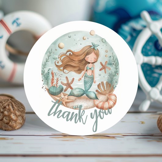 Mermaid Dreams Kids Runder Aufkleber