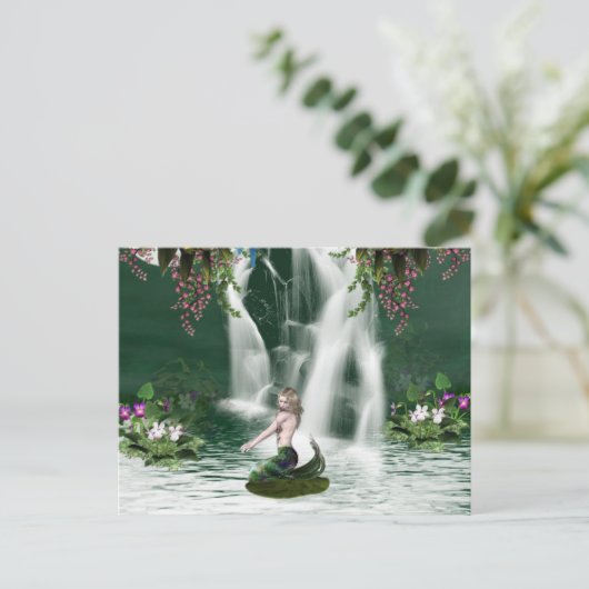 Mermaid Dusche Postkarte (Stehend Vorderseite)