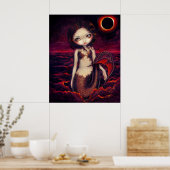 Mermaid Eclipse gothse moon fantasy Art Print Poster (Küche)