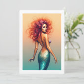 Mermaid Einladung (Stehend Vorderseite)