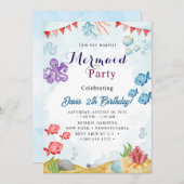 Mermaid Einladung (Vorne/Hinten)