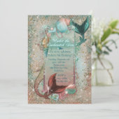 Mermaid-Einladungen Einladung (Stehend Vorderseite)