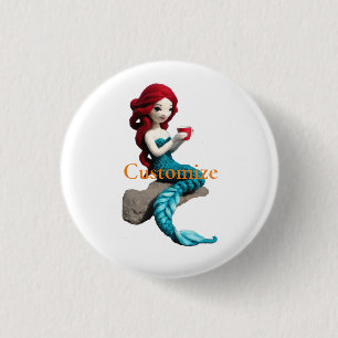 Mermaid entspannen mit Getränkedosen Thunder_Cove Button