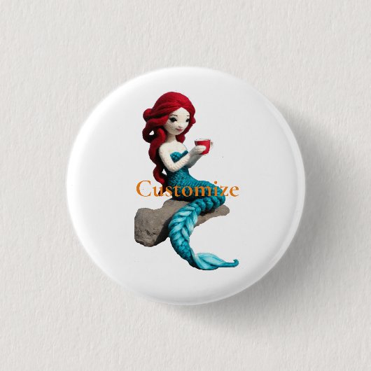 Mermaid entspannen mit Getränkedosen Thunder_Cove Button (Vorderseite)