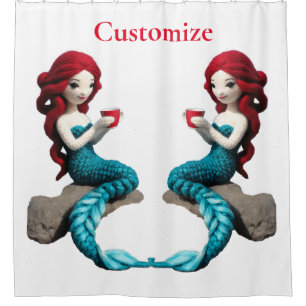 Mermaid entspannen mit Getränkedosen Thunder_Cove Duschvorhang