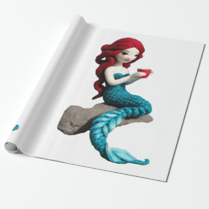 Mermaid entspannen mit Getränkedosen Thunder_Cove Geschenkpapier