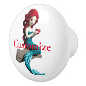 Mermaid entspannen mit Getränkedosen Thunder_Cove Keramikknauf (Rechts)