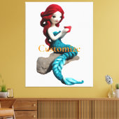 Mermaid entspannen mit Getränkedosen Thunder_Cove Leinwanddruck (Insitu (Wohnzimmer))