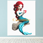 Mermaid entspannen mit Getränkedosen Thunder_Cove Leinwanddruck (Insitu (Holzboden))