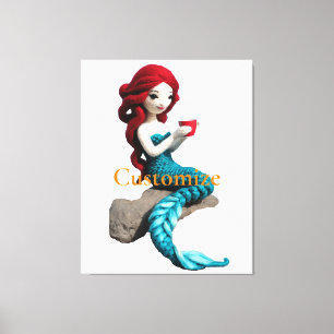 Mermaid entspannen mit Getränkedosen Thunder_Cove Leinwanddruck