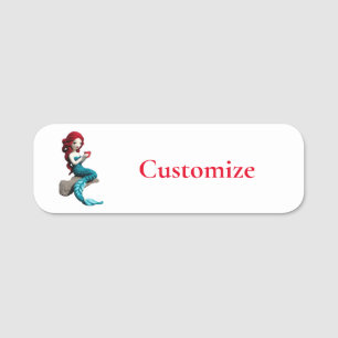 Mermaid entspannen mit Getränkedosen Thunder_Cove Namensschild