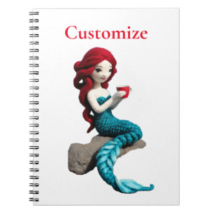 Mermaid entspannen mit Getränkedosen Thunder_Cove Notizblock