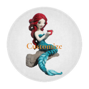 Mermaid entspannen mit Getränkedosen Thunder_Cove Schneidebrett