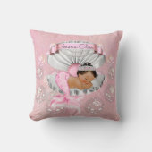 Mermaid Ethnic Baby Girl Pink Muschel Pearls Kissen (Vorderseite)