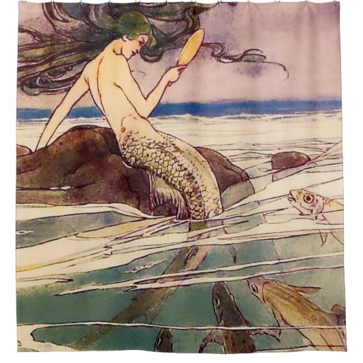 "Mermaid Fairy Art" von Alice B Woodward Duschvorhang (Vorderseite)