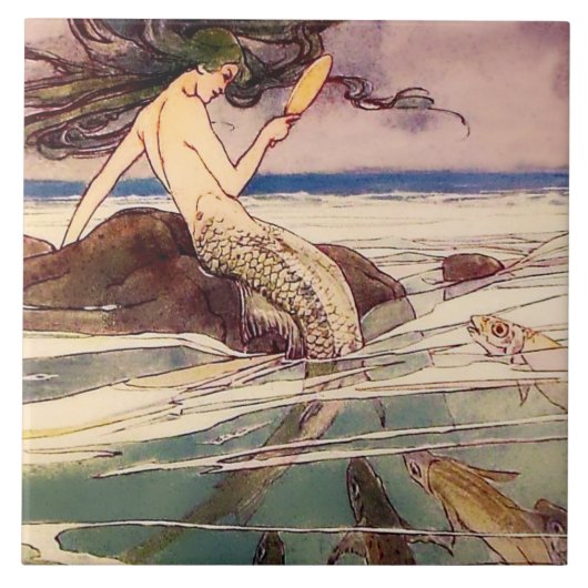 "Mermaid Fairy Art" von Alice B Woodward Fliese (Vorderseite)