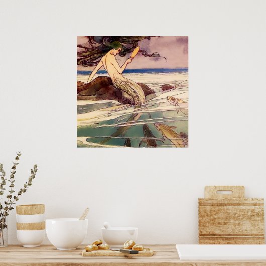 "Mermaid Fairy Art" von Alice B Woodward Poster (Küche)