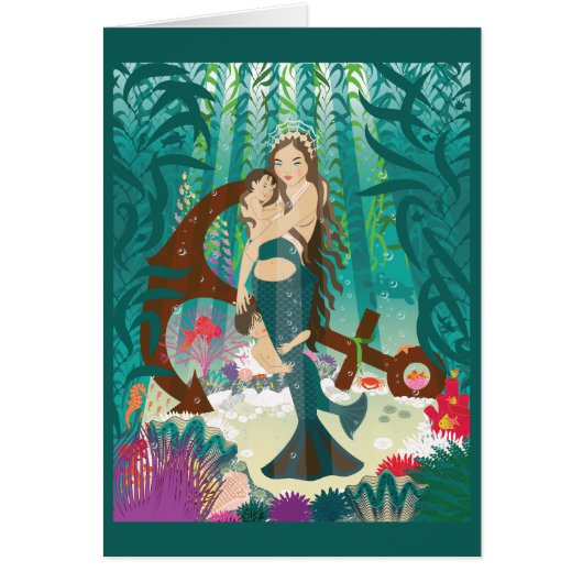 Mermaid Family (Brunettes) Card (Vorne)