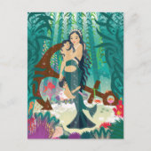 Mermaid Family Postcard Postkarte (Vorderseite)