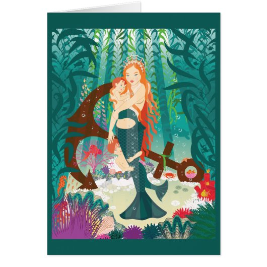 Mermaid Family (Rotkopfkarte) (Vorne)