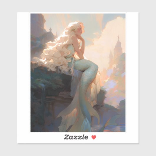 Mermaid Fantasy Art Aufkleber (Blatt)