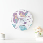 Mermaid Fantasy Art Große Wanduhr (Zuhause)