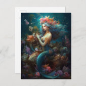 Mermaid Fantasy Art Postcard Postkarte (Vorne/Hinten)