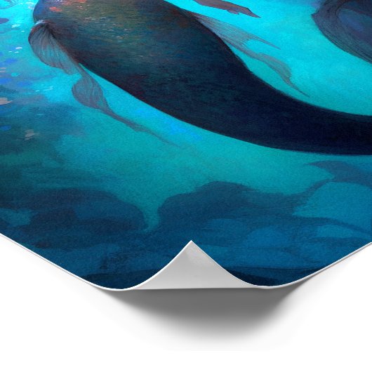 Mermaid Fantasy Art Poster (Ecke)