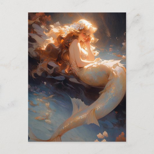 Mermaid Fantasy Art Postkarte (Vorderseite)