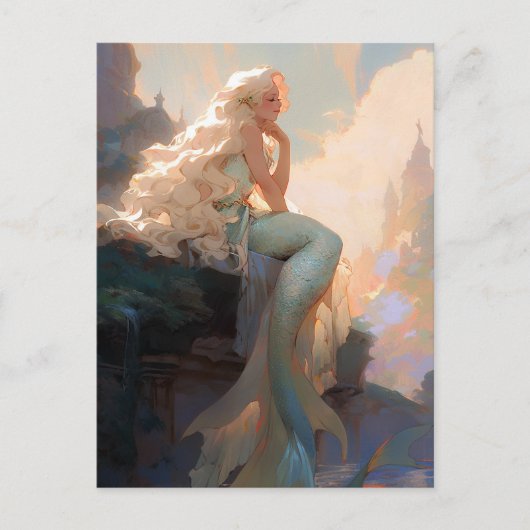 Mermaid Fantasy Art Postkarte (Vorderseite)