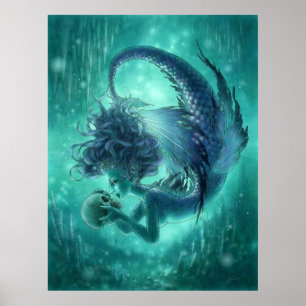 Mermaid Fantasy Art Print - Secret Kisses Poster