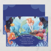 Mermaid Fantasy Birthday Party Einladung (Vorne/Hinten)