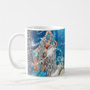 Mermaid Fantasy Blonde verzauberter Strand Kaffeetasse