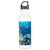 Mermaid Fantasy Blonde verzauberter Strand Trinkflasche (Vorderseite)