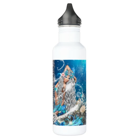 Mermaid Fantasy Blonde verzauberter Strand Trinkflasche (Links)