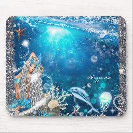 Mermaid Fantasy Blonde verzauberter Strandcomputer Mousepad