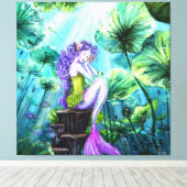 Mermaid Fantasy Canvas Print Leinwanddruck (Insitu (Holzboden))