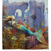 Mermaid Fantasy Duschvorhang (Vorderseite)