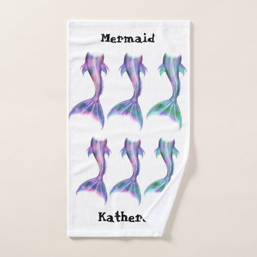 Mermaid Fantasy Fairy Tales Cartoon Schwanz Badhandtuch Set (Handtuch)