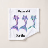 Mermaid Fantasy Fairy Tales Cartoon Schwanz Badhandtuch Set (Waschlappen)