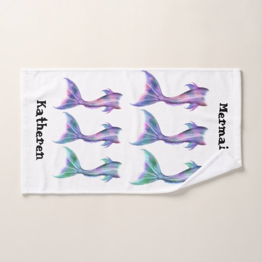 Mermaid Fantasy Fairy Tales Cartoon Schwanz Badhandtuch Set (Handtuch)