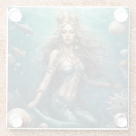Mermaid Fantasy Glasuntersetzer (Rückseite)