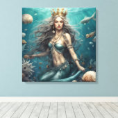 Mermaid Fantasy Leinwanddruck (Insitu (Holzboden))