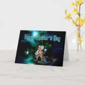 Mermaid - Fantasy Mother Day Card Karte (Gelbe Blume)