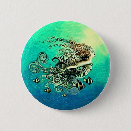 Mermaid Fantasy Mythos Button (Vorderseite)