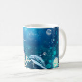 Mermaid Fantasy Red Head Verzauberter Strand Kaffeetasse (VorderseiteRechts)